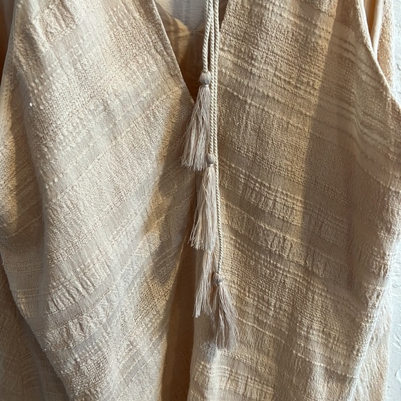 NWOT LUSH Tan Adjustable Spaghetti Strap Dress 100% Cotton SMALL - Picture 3 of 8